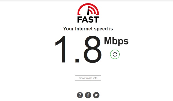 Fast.com app and internet speed meter