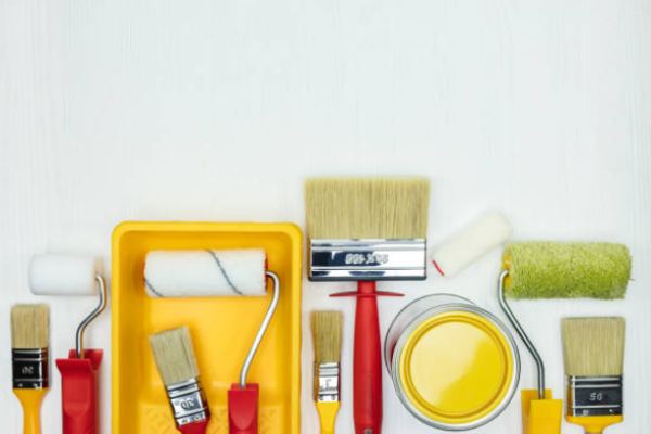 Whitewashing tools - brush, roller, brush